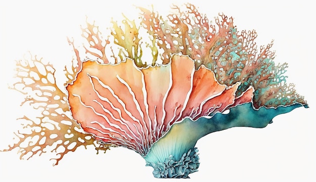 A watercolor painting of a coral reef.