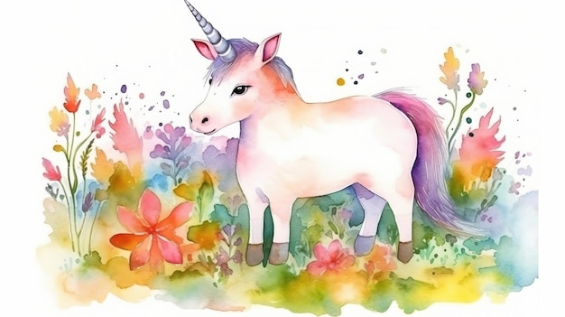 Watercolor painting of a cute baby animal