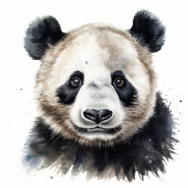 Watercolor painting of a cute love panda Al generated