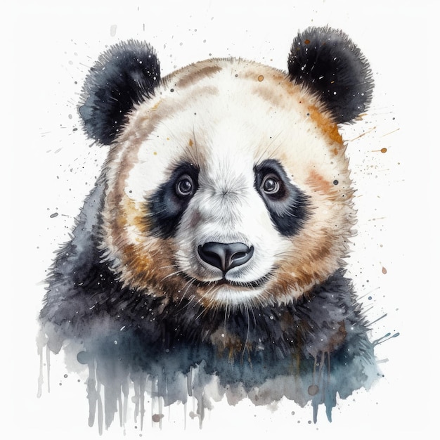 Watercolor painting of a cute love panda Al generated