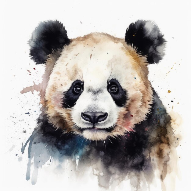 Watercolor painting of a cute love panda Al generated