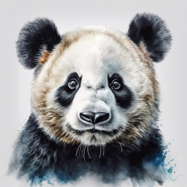 Watercolor painting of a cute love panda Al generated