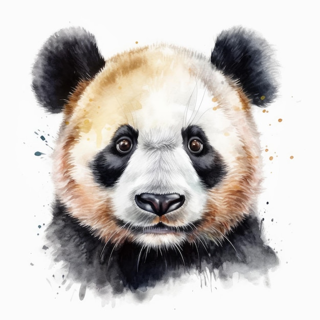 Watercolor painting of a cute love panda Al generated