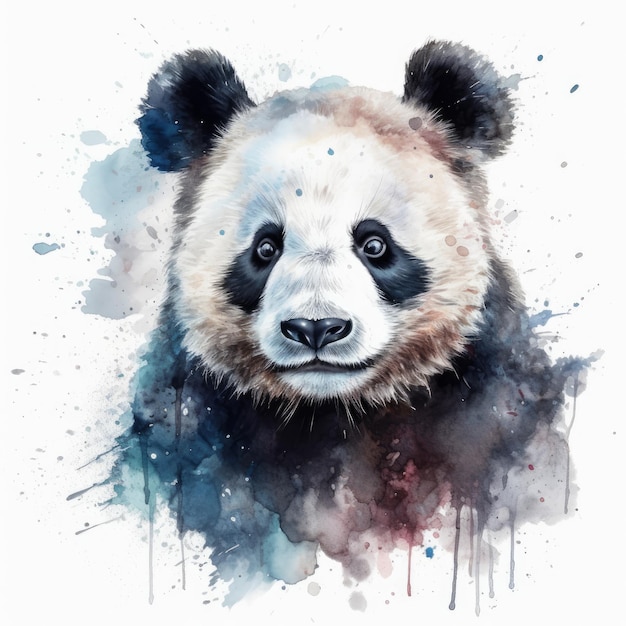 Watercolor painting of a cute love panda Al generated