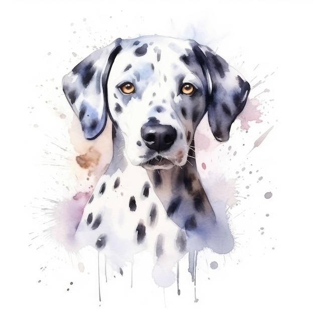 Watercolor painting of dalmatian