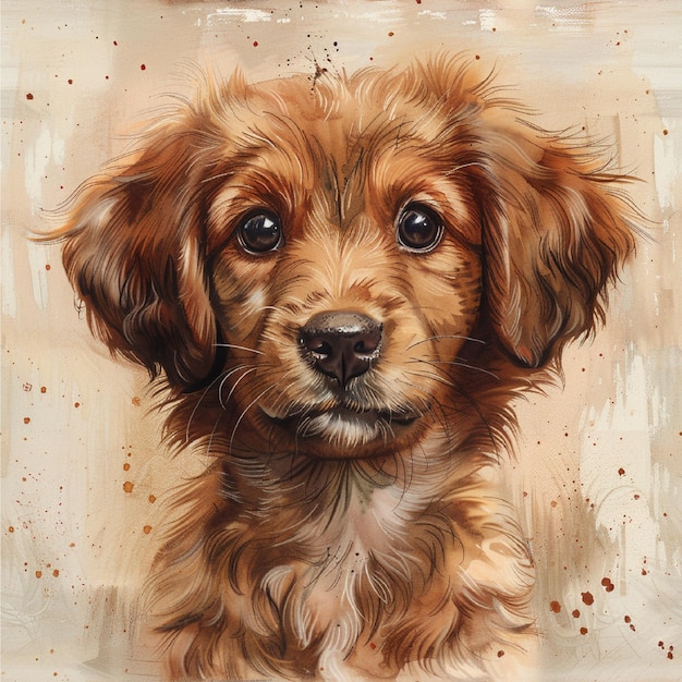 A watercolor painting of a dog