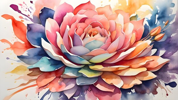 a watercolor painting of a flower by peony