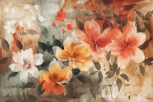 a watercolor painting of flowers by person