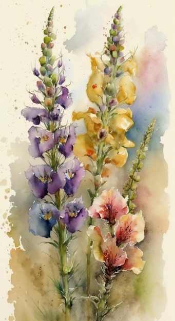 A watercolor painting of flowers by person