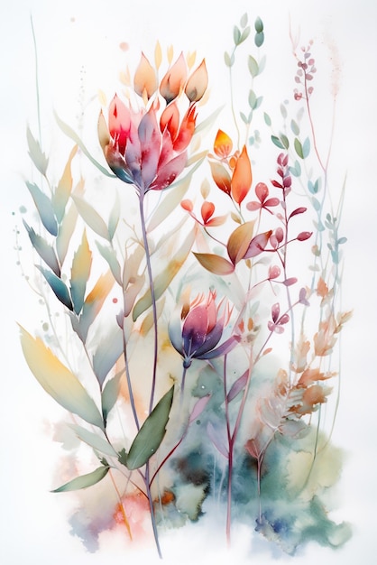 A watercolor painting of flowers with the title'watercolor painting '