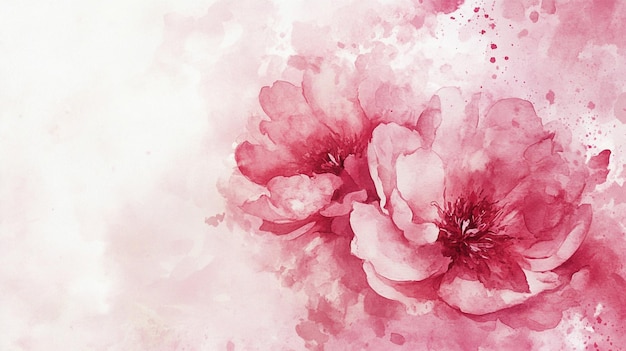 Photo a watercolor painting of flowers with watercolors