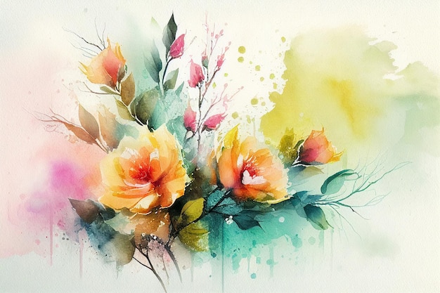 Watercolor painting for Mothers Day abstract backgroundGenerative AI