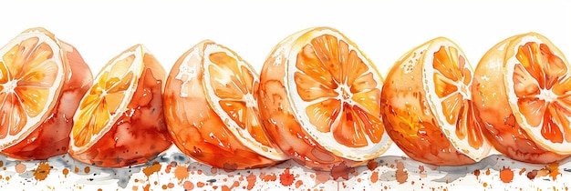 Watercolor painting of orange slices