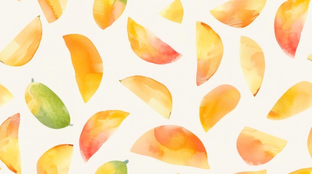 Watercolor Painting of Orange and Yellow Leaves