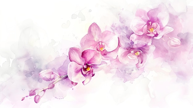 Photo a watercolor painting of orchids