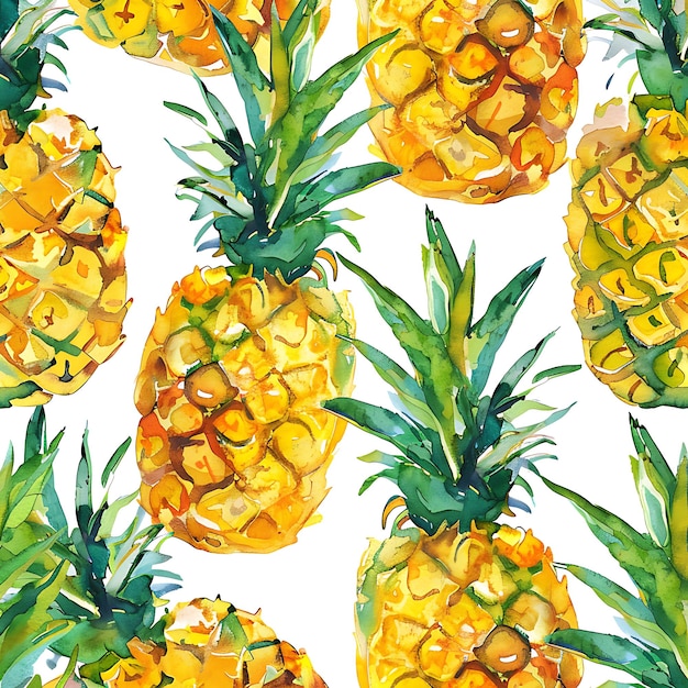 a watercolor painting of pineapples and pineapples