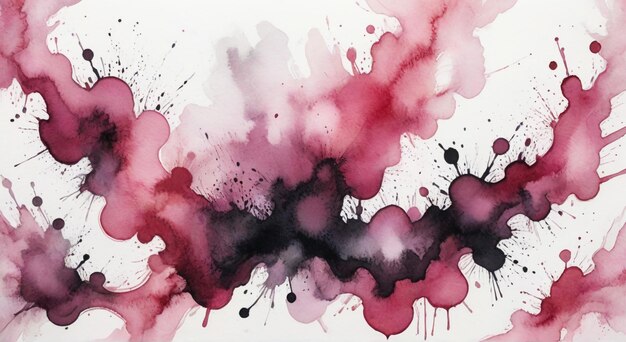 Photo a watercolor painting of pink and red inks