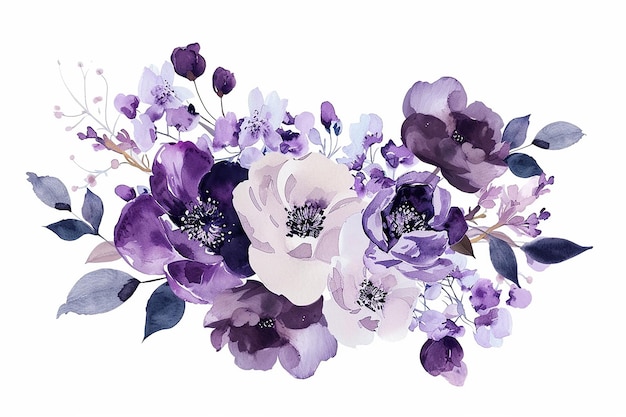 Photo a watercolor painting of purple flowers with the words spring