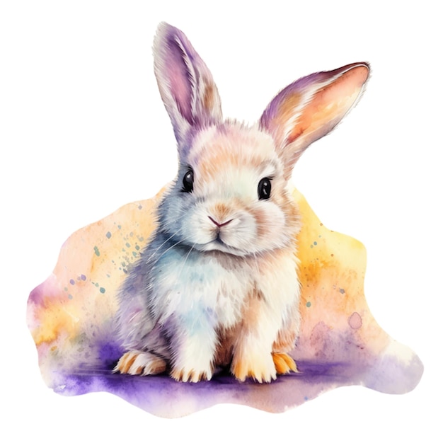 Watercolor painting of a rabbit