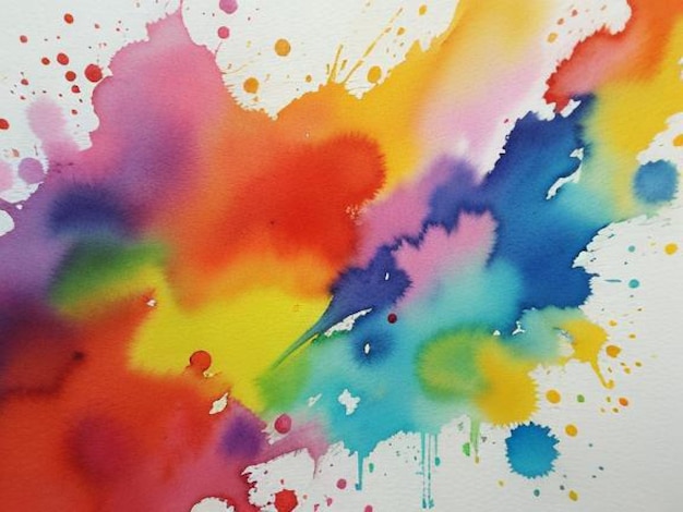 a watercolor painting of a rainbow colored background