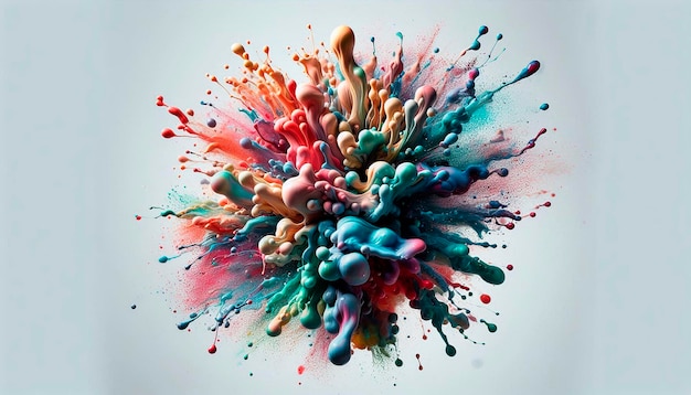 a watercolor painting of a rainbow colored liquid