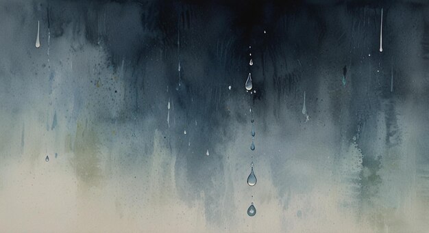 Photo watercolor painting serendipitous minimalist painting capturing a single raindrop gracefully descend