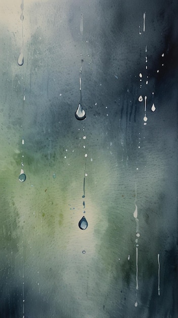 Photo watercolor painting serendipitous minimalist painting capturing a single raindrop gracefully descend