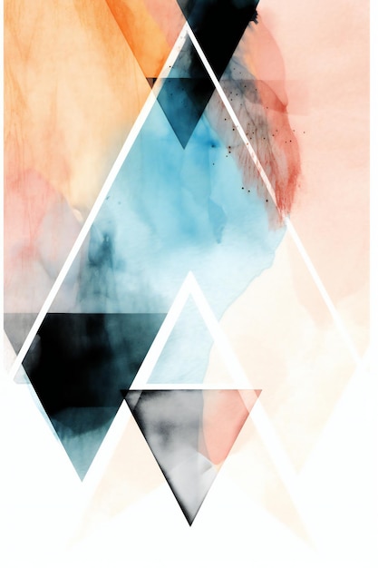 A watercolor painting of a triangle with the words " watercolor " on it.