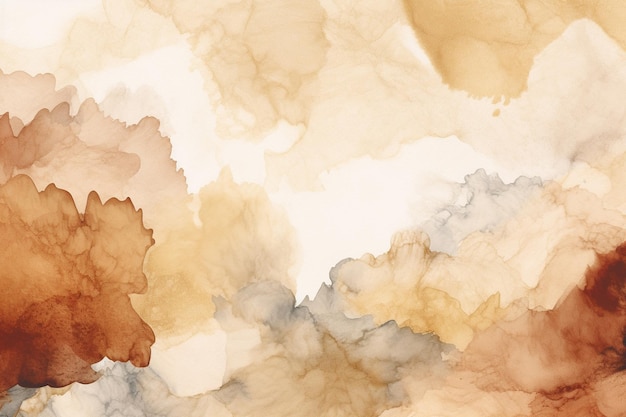 A watercolor painting with a brown background and a white background.