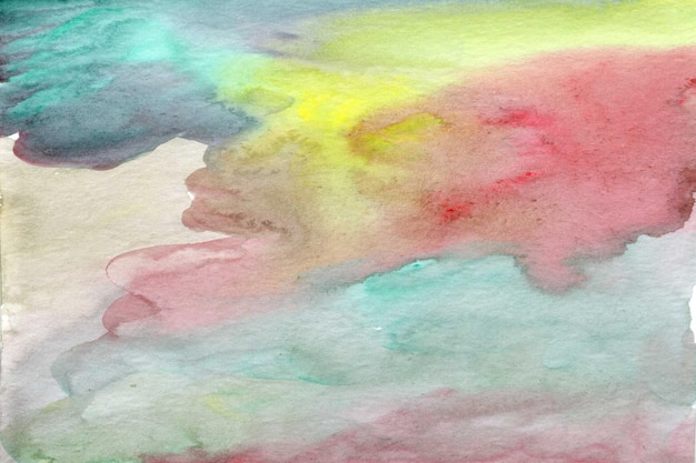 Watercolor painting with a pink and green background