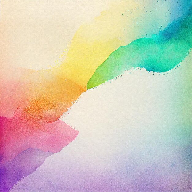 A watercolor painting with a rainbow colored background.