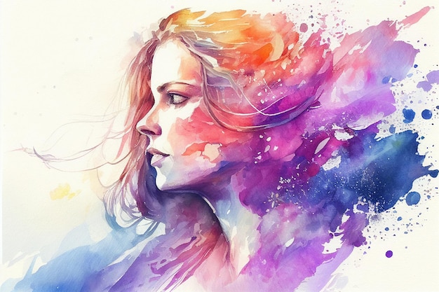 Watercolor painting for Womens Day abstract backgroundGenerative AI