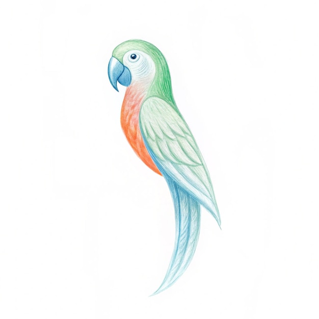 watercolor parrot bird illustration isolated on white background