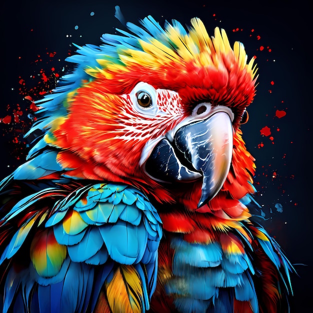 watercolor parrot composition