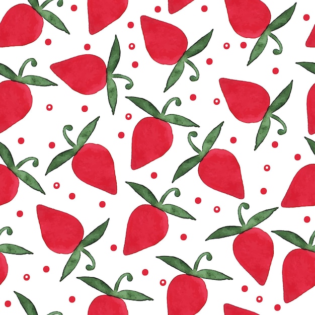 Watercolor pattern with strawberry image