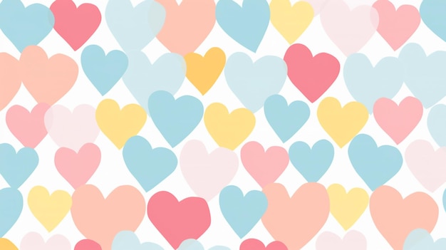 Watercolor patterns with hearts Valentines day pattern Perfect for wrapping paper postcards background