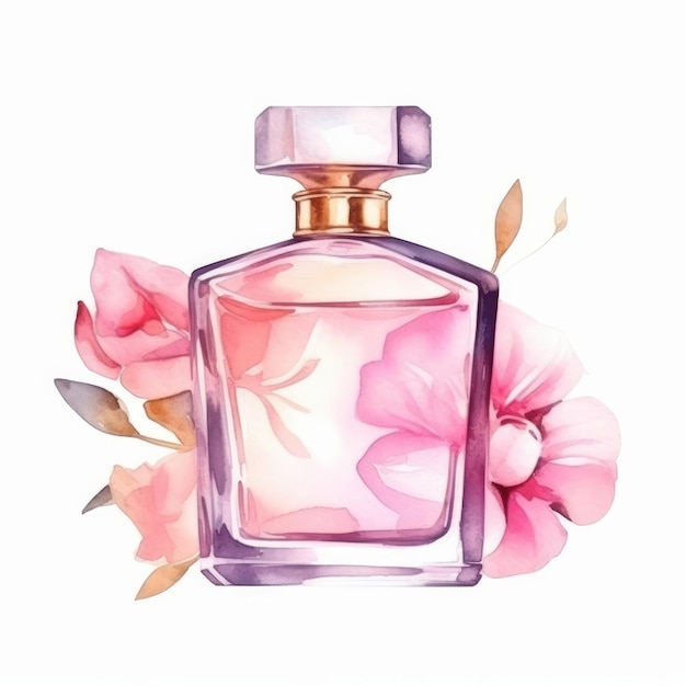 Watercolor perfume Illustration AI Generative