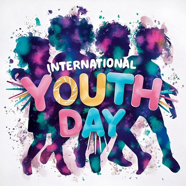 Watercolor poster design for International youth day