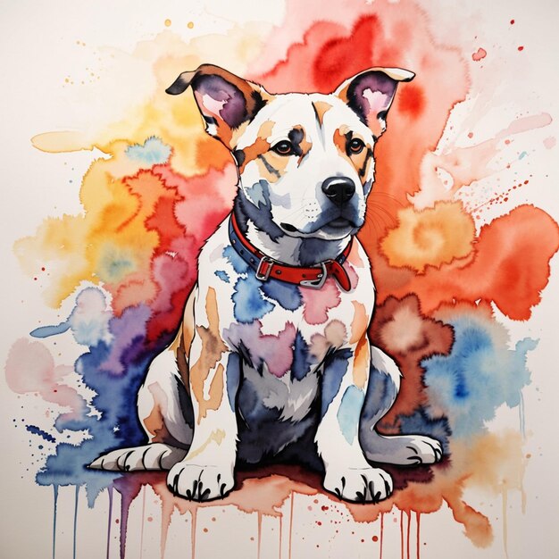 Watercolor print of dog