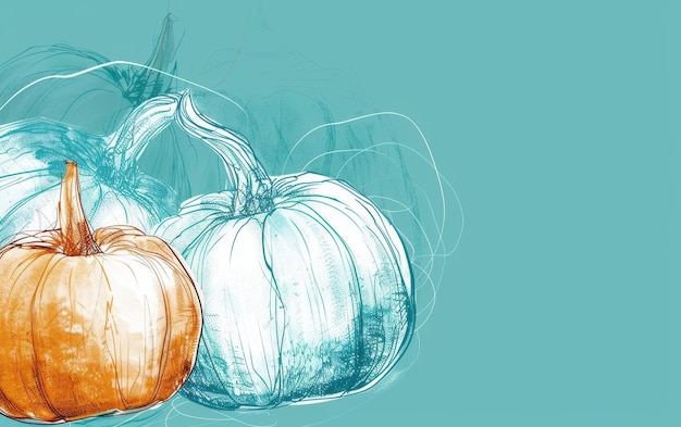 Photo watercolor pumpkin illustration