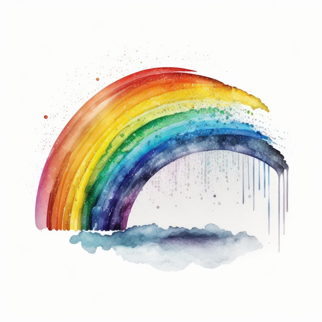 Watercolor Rainbow Illustration AI Generative