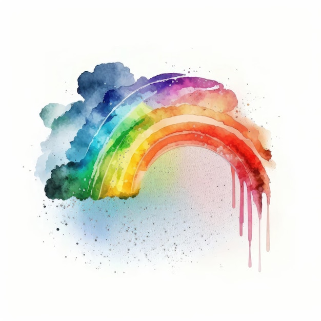 Watercolor Rainbow Illustration AI Generative