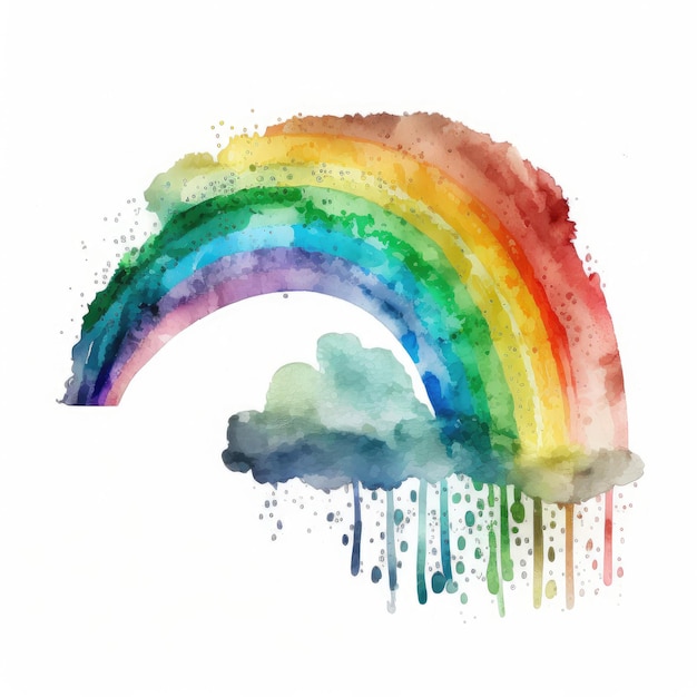 Watercolor Rainbow Illustration AI Generative