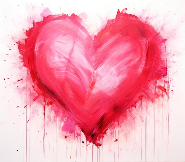 Watercolor red heart Illustration AI GenerativexA