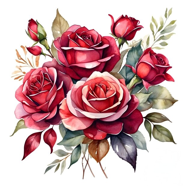 Watercolor Rose Series Rose watercolor collection Floral watercolor set Rose painting series Wat