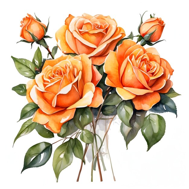 Watercolor Rose Series Rose watercolor collection Floral watercolor set Rose painting series Wat