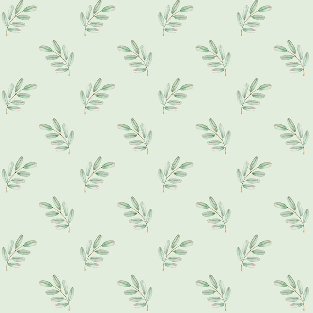 Watercolor seamless pattern with leaves Hand drawn illustration