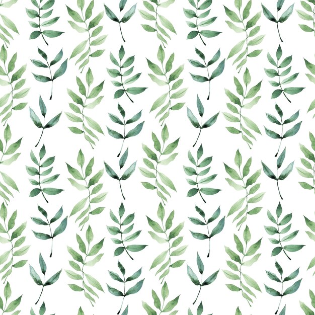 Watercolor seamless pattern with lemons green branches and abstract spots