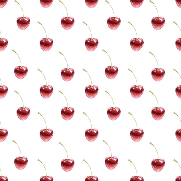 Watercolor seamless pattern with various berries