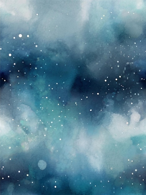 Watercolor snowflakes nature background